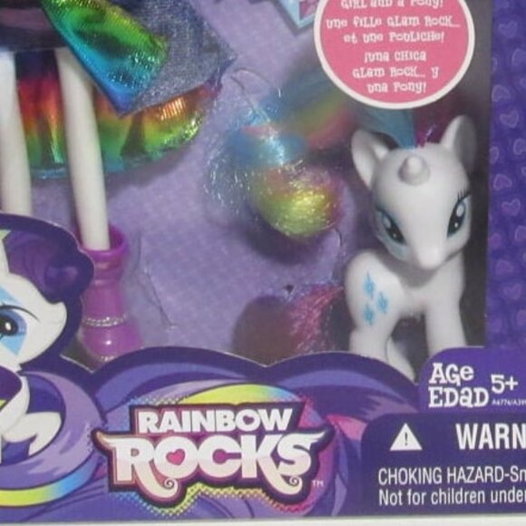 Rarity doll and pony equestria girl set my little pony rainbow rocks new in box - Picture 10 of 12